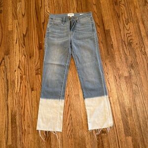 Frame le high straight leg Jean, two tone